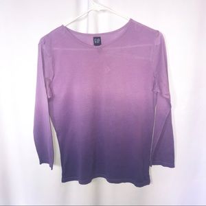 Gap Women Purple Ombré Long Sleeve Shirt Size (M)